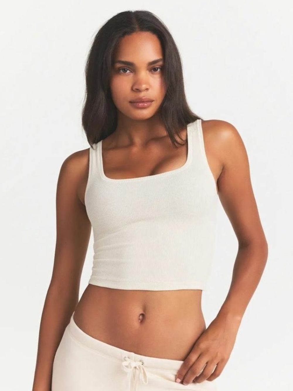 SKIMS ribbed tank top in Bone